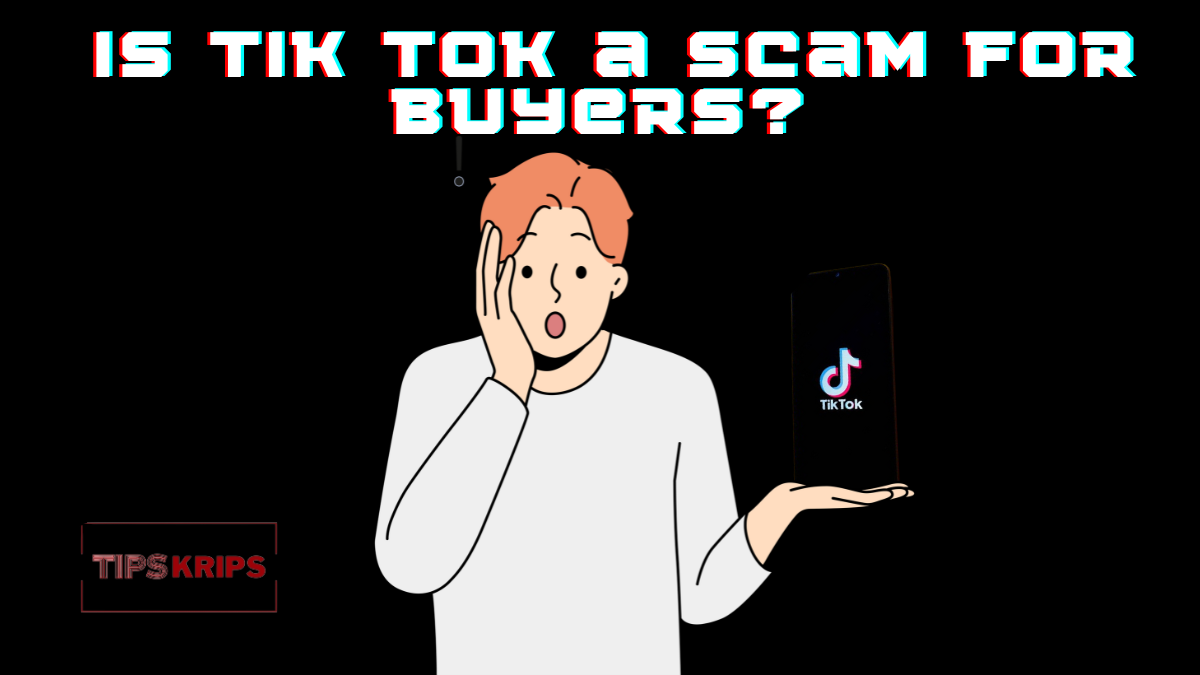 Is TikTok Shop A Scam for US Buyers? written on black background and a carton with shocking face